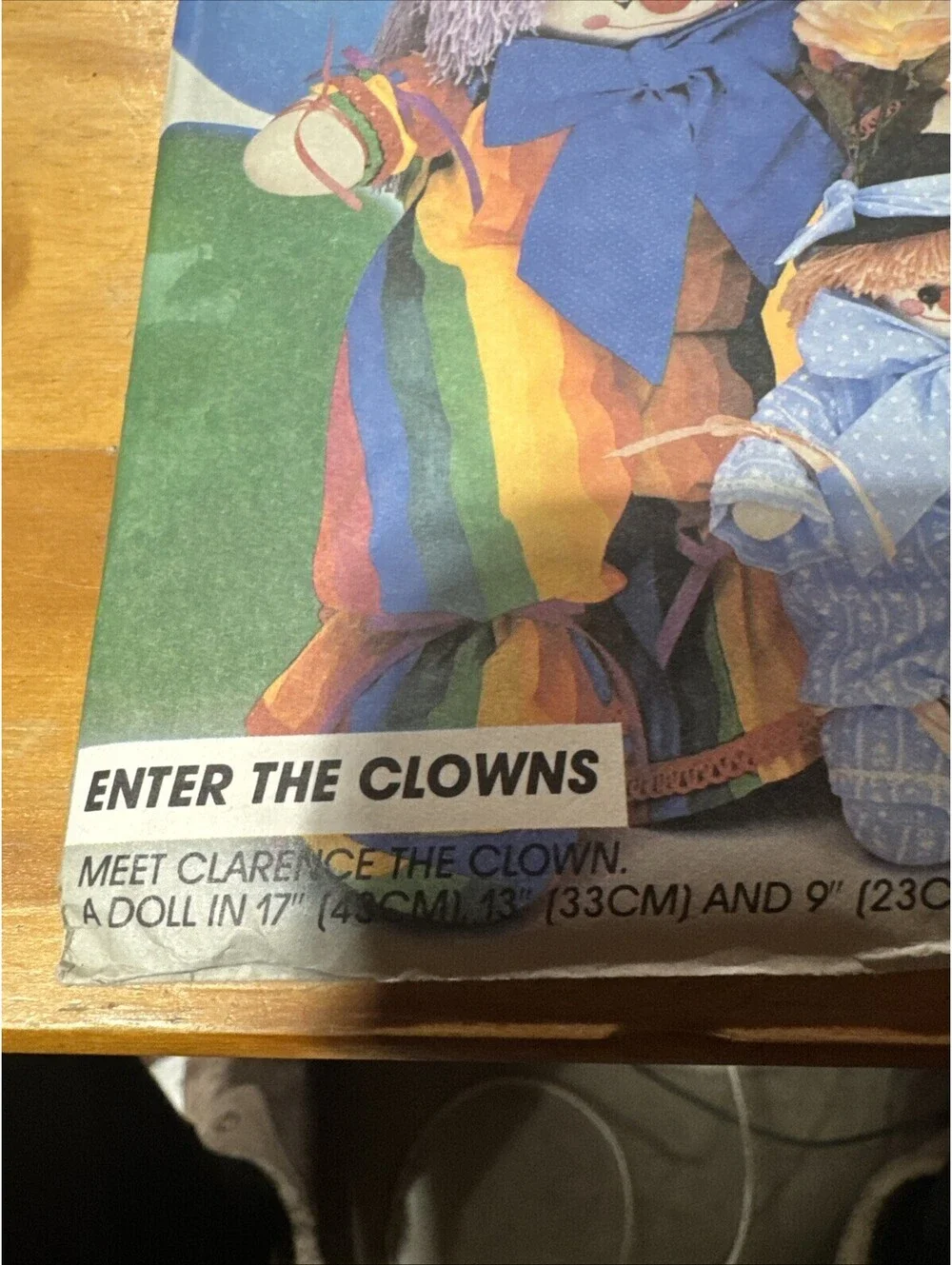 1984 VTG McCall's Sewing Pattern 9357Cloth Enter The Clowns Doll UNCUT